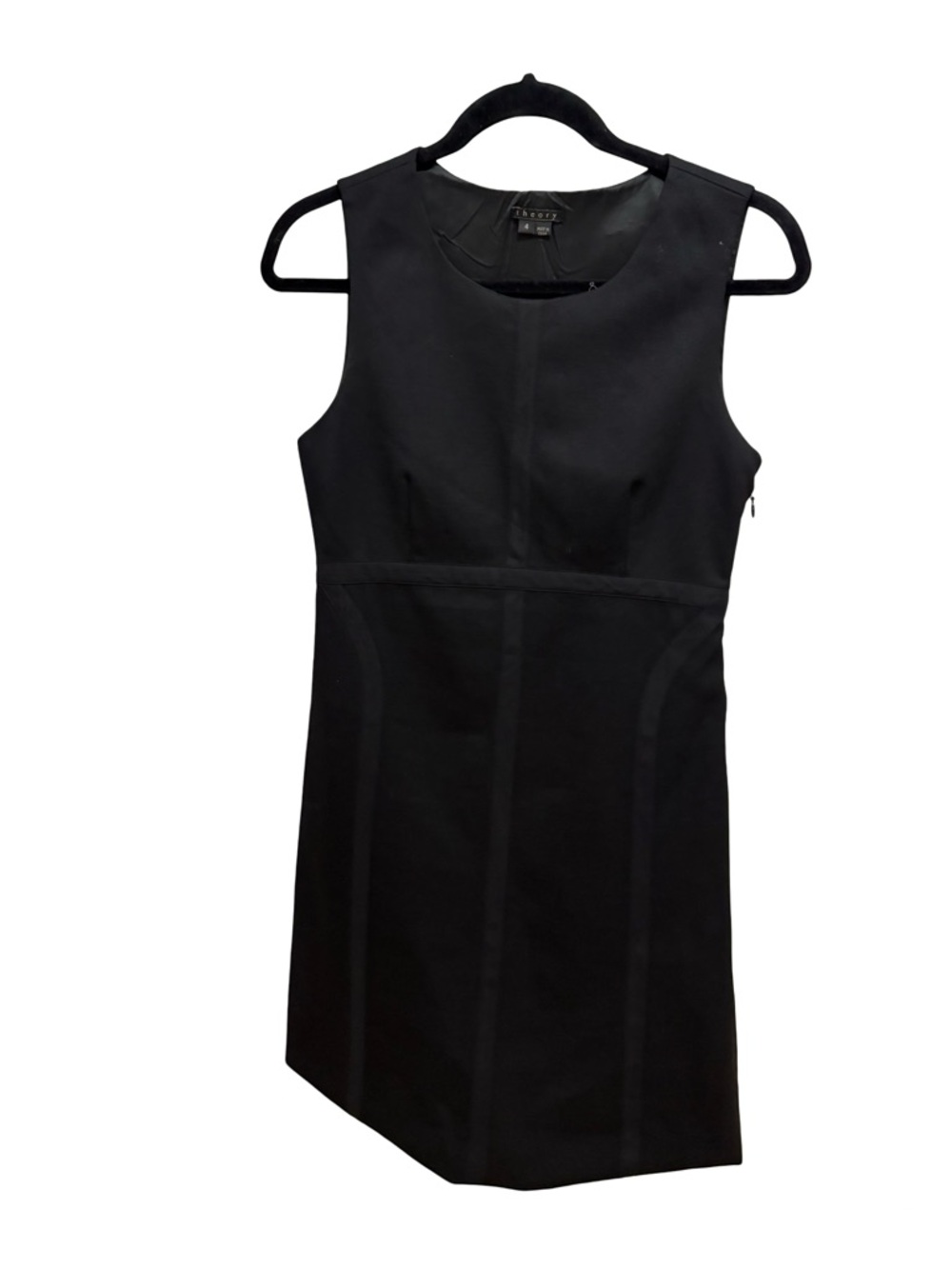 Theory Black Sleeveless Empire Waist Sheath Mini Dress Size 4